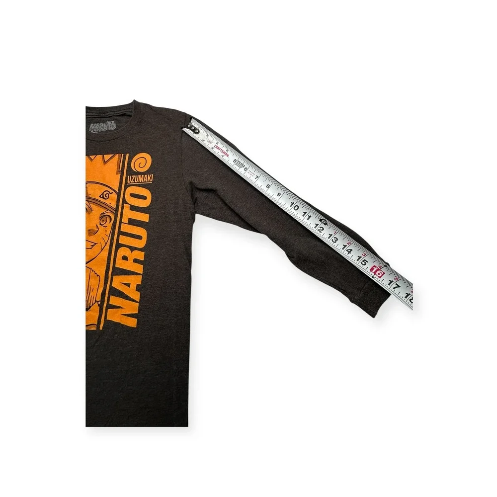 Naruto Uzumaki Graphic Long Sleeve Shirt Mens Large Charcoal Grey‎ Anime